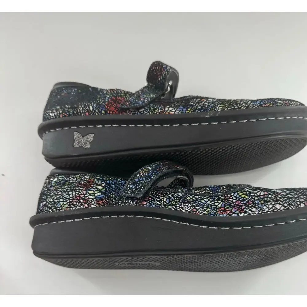 Alegria Belle Cathedral Mary Jane Shoes Rainbow Leather Clog Sz 38 Size 8